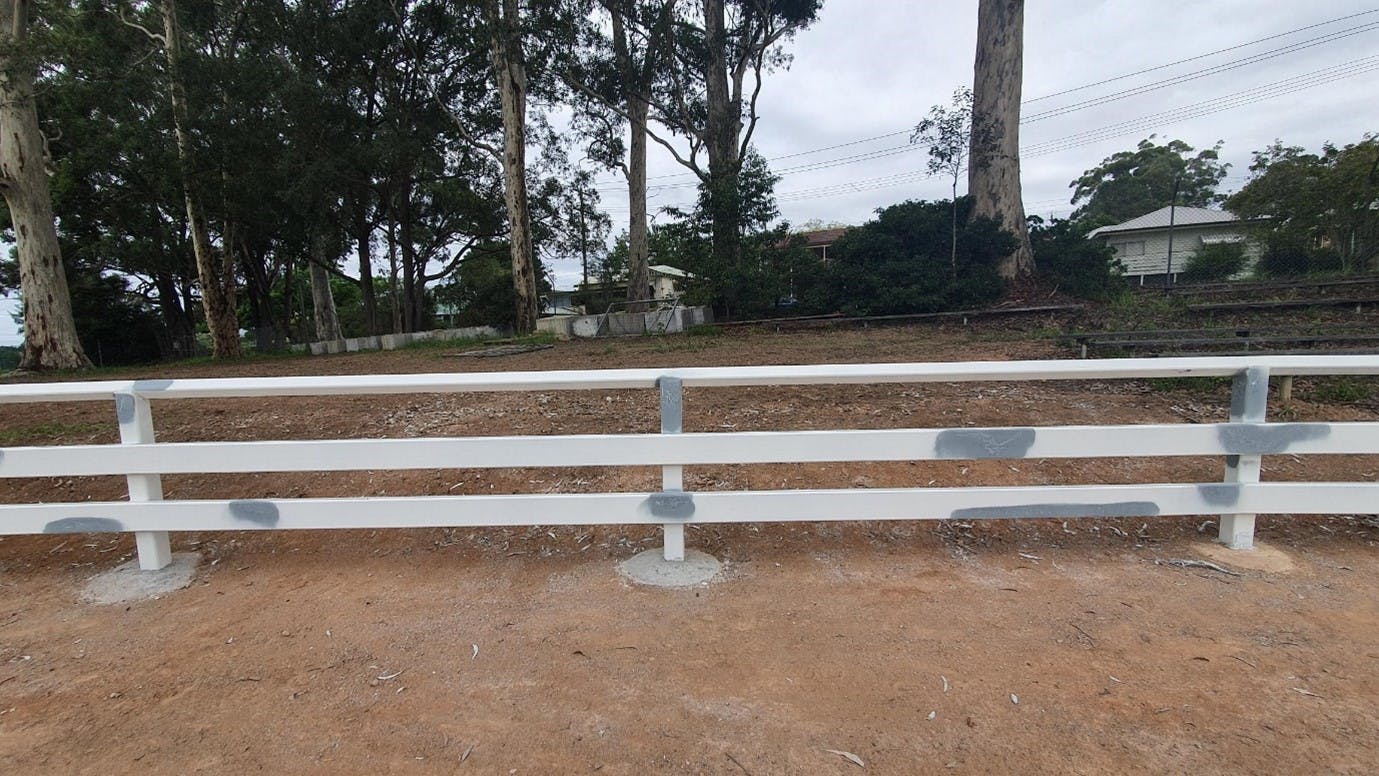 Boundary fence painting underway