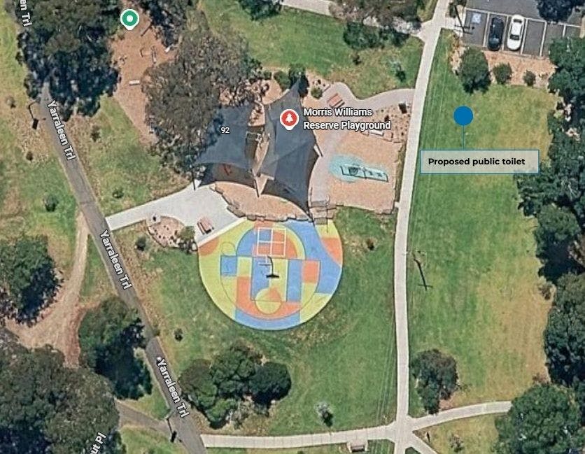 Proposed public toilet location - March 2026