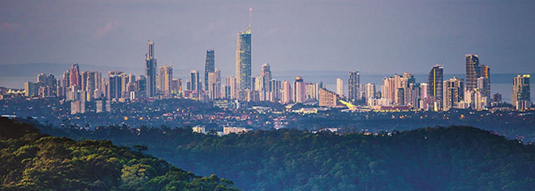 The Gold Coast skyline taken from the hinterland. The Gold Coast skyline taken from the hinterland.