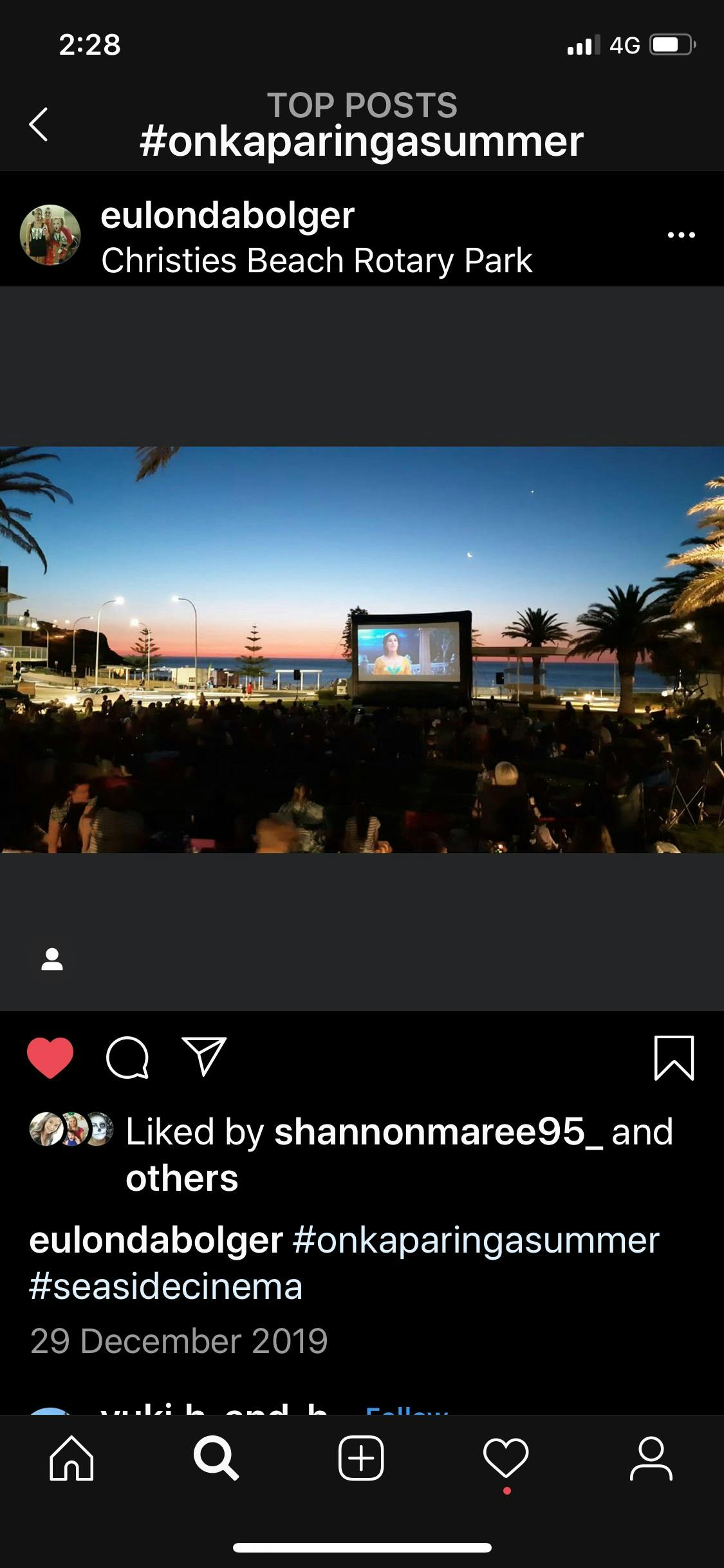 Seaside Cinema Rotary Park 28 December 2019 Aladdin Movie