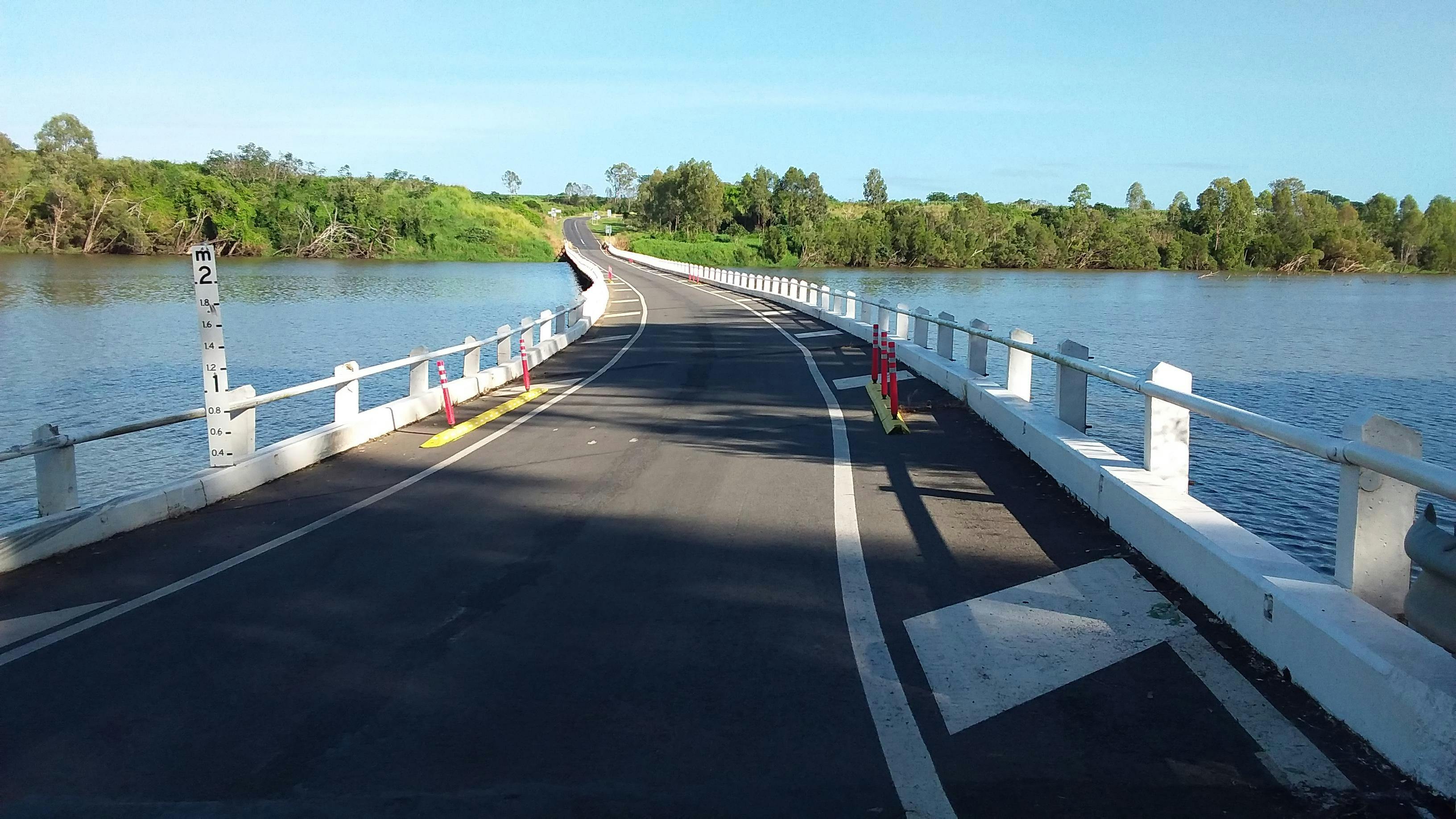 Central traffic lane on bridge