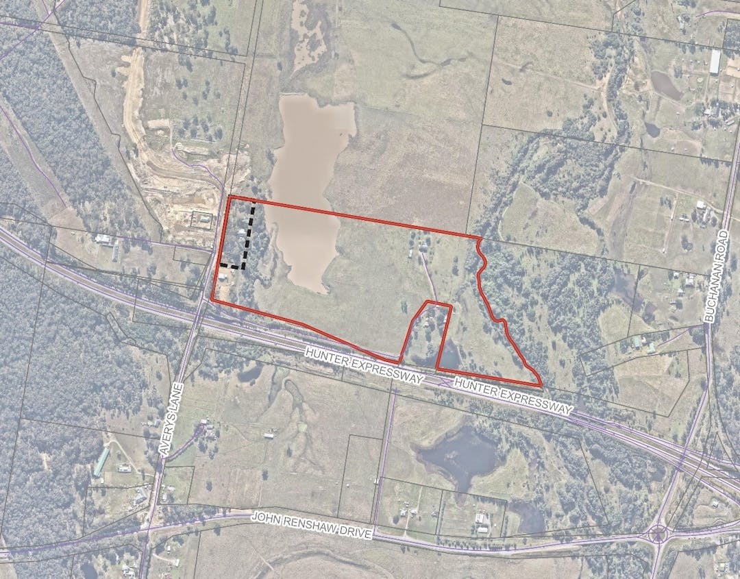 Arial map outlining the Sawyers Gully Urban Investigation Area