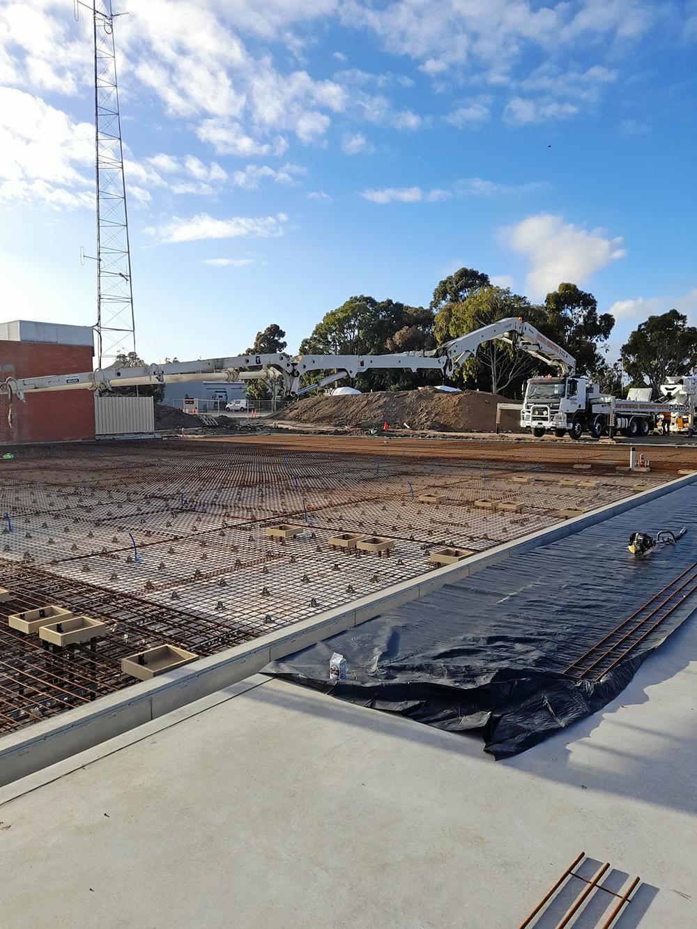 Netball court slab