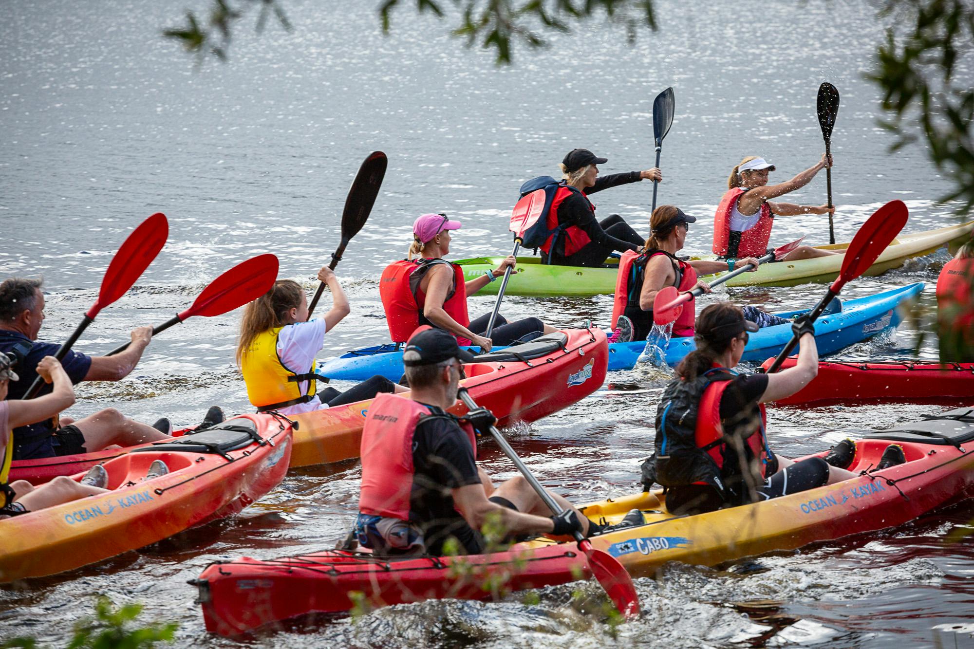 paddling on the lake