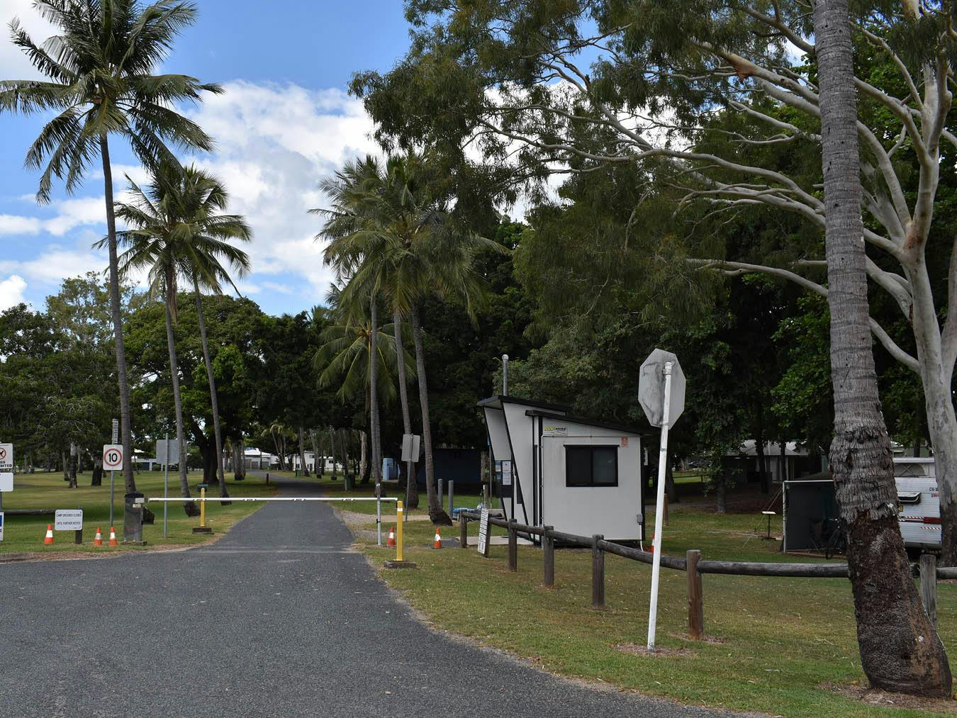 Intersection 1 - This photograph is looking east into the main entrance to the camping grounds. Caretaker's hut is to the right.