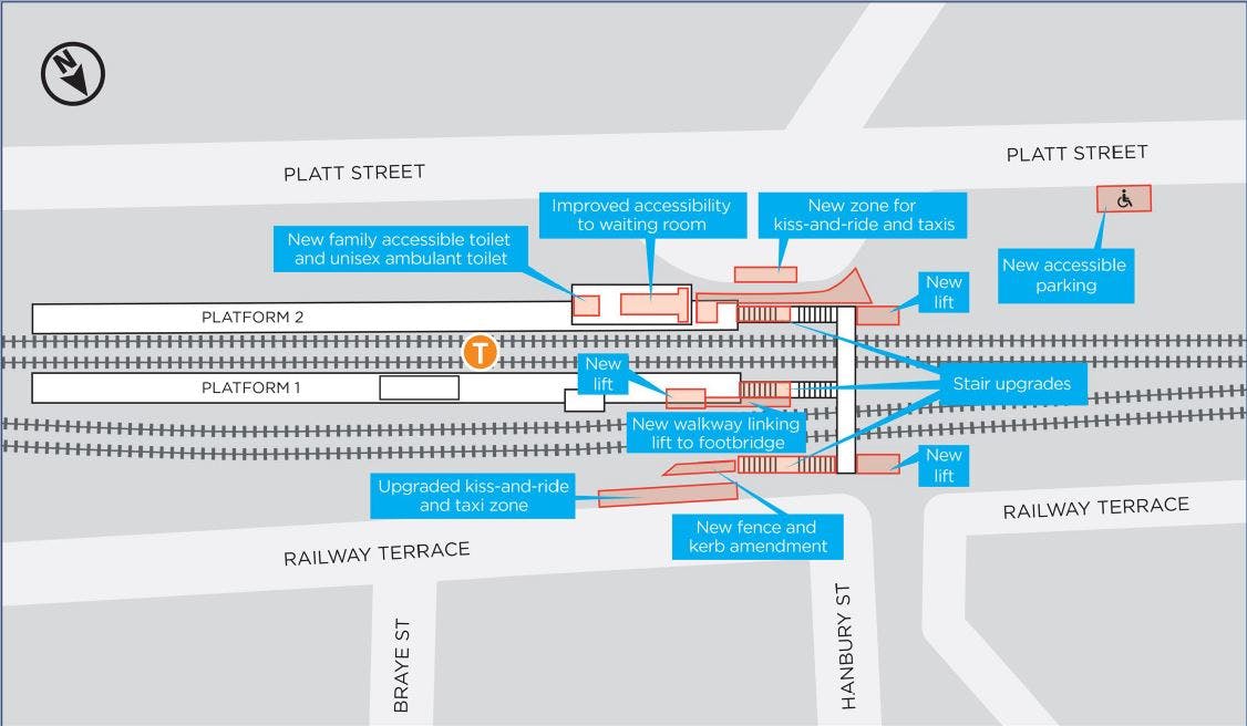Proposed Waratah Station Upgrade, subject to change during detailed design. 