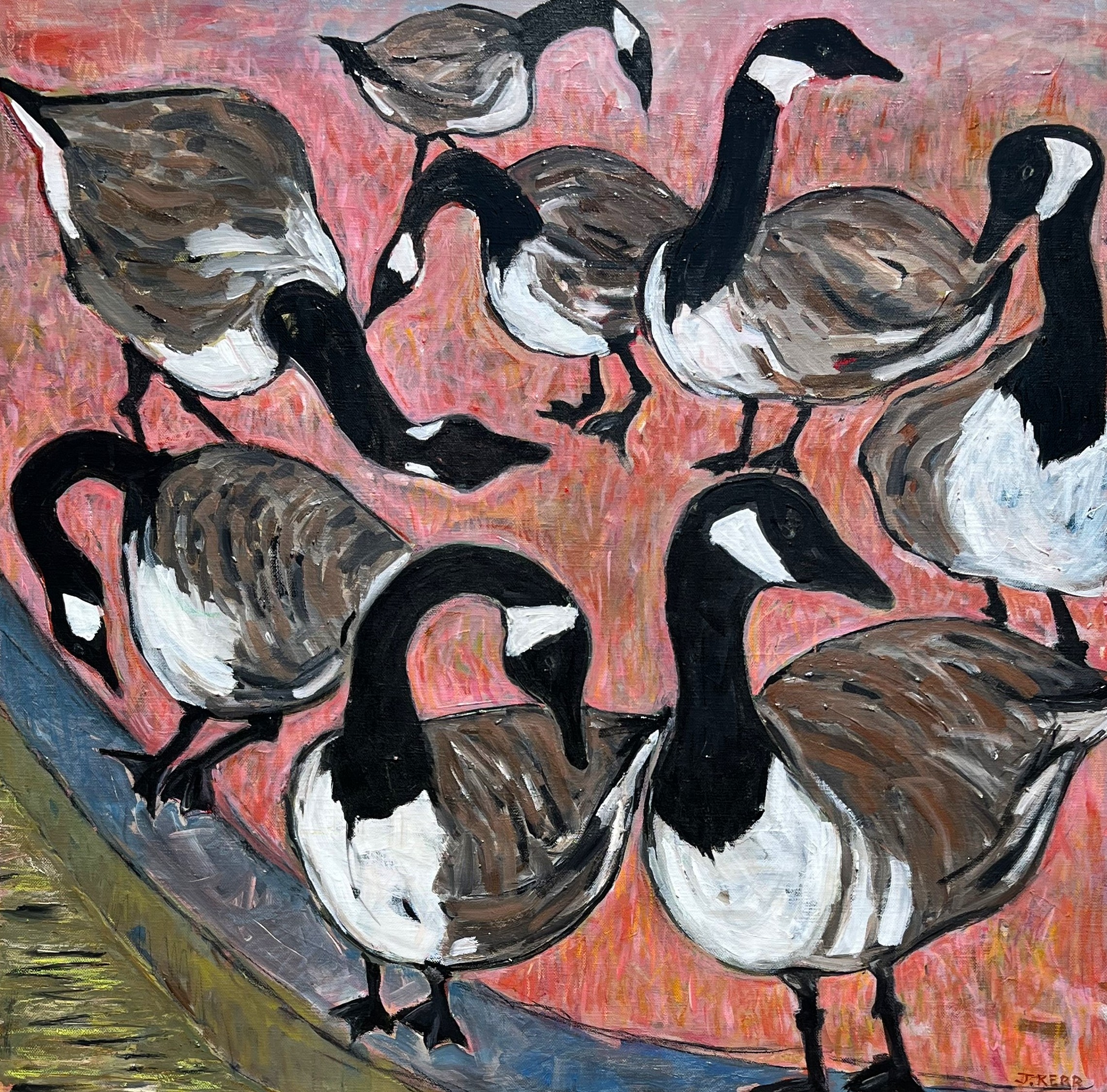 Joanne Kerr - In The Pink - Westpark Geese