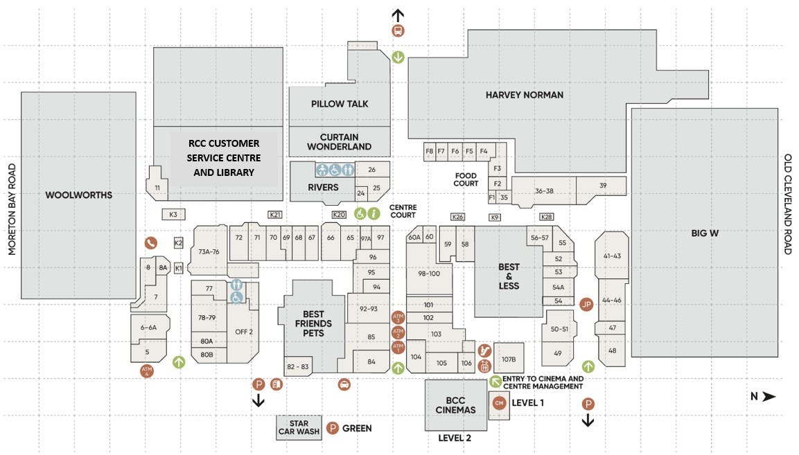 Capalaba Central Shopping Centre map showing temporary location of ...