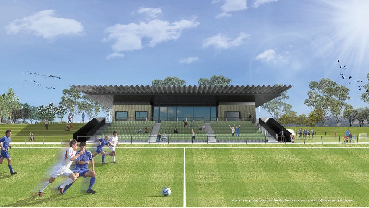 Football building (pitch view)