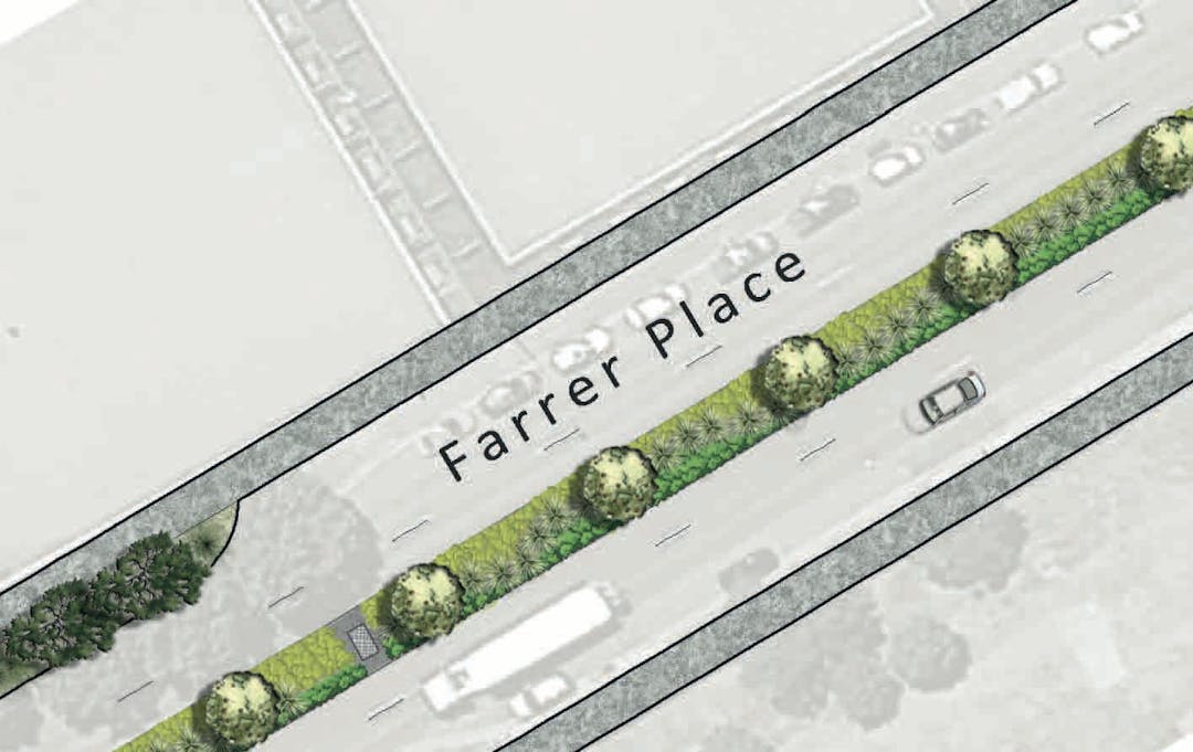 Landscape plan for Farrer Place