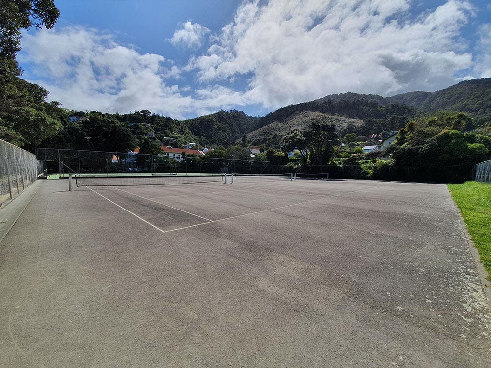 Concrete tennis court
