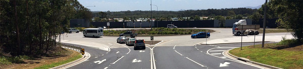 Wrights Road roundabout at Port Macquarie