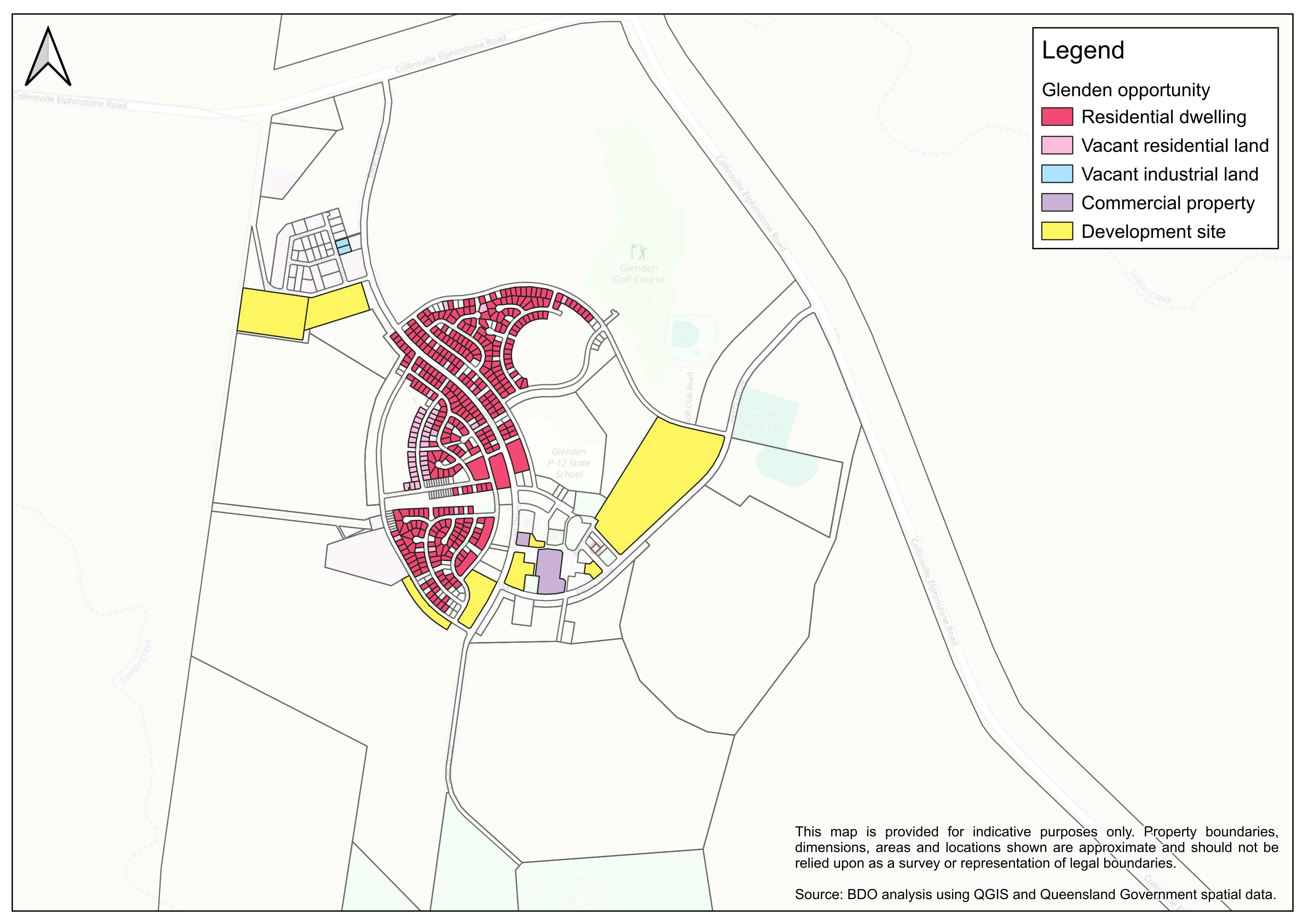 Glenden Transaction Map by Property Type