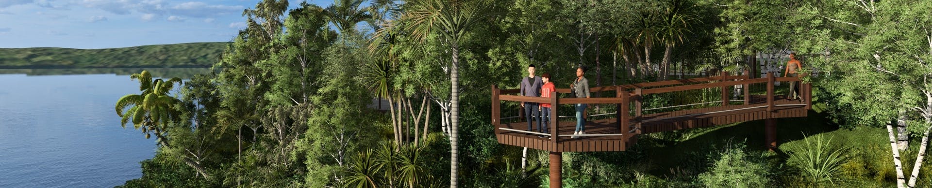 Concept image for elevated boardwalk at upgraded day-use area at Lake Eacham