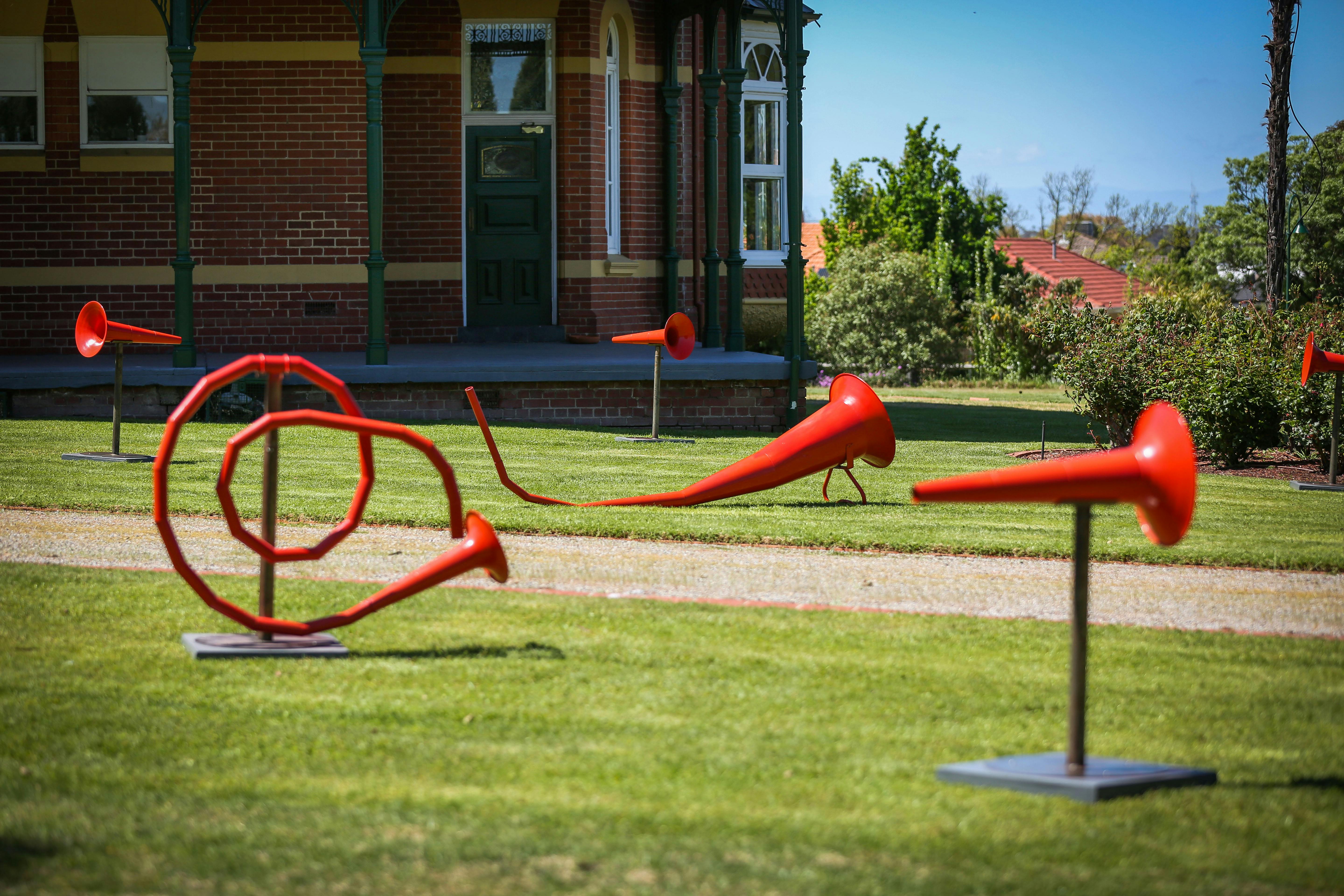 Madeleine Flynn and Tim Humphrey | The Megaphone Project, 2017 | Installation View: Bundoora Homestead Art Centre | Photograph by Nicole Cleary | The Megaphone Project was presented by Darebin Music Feast 2017