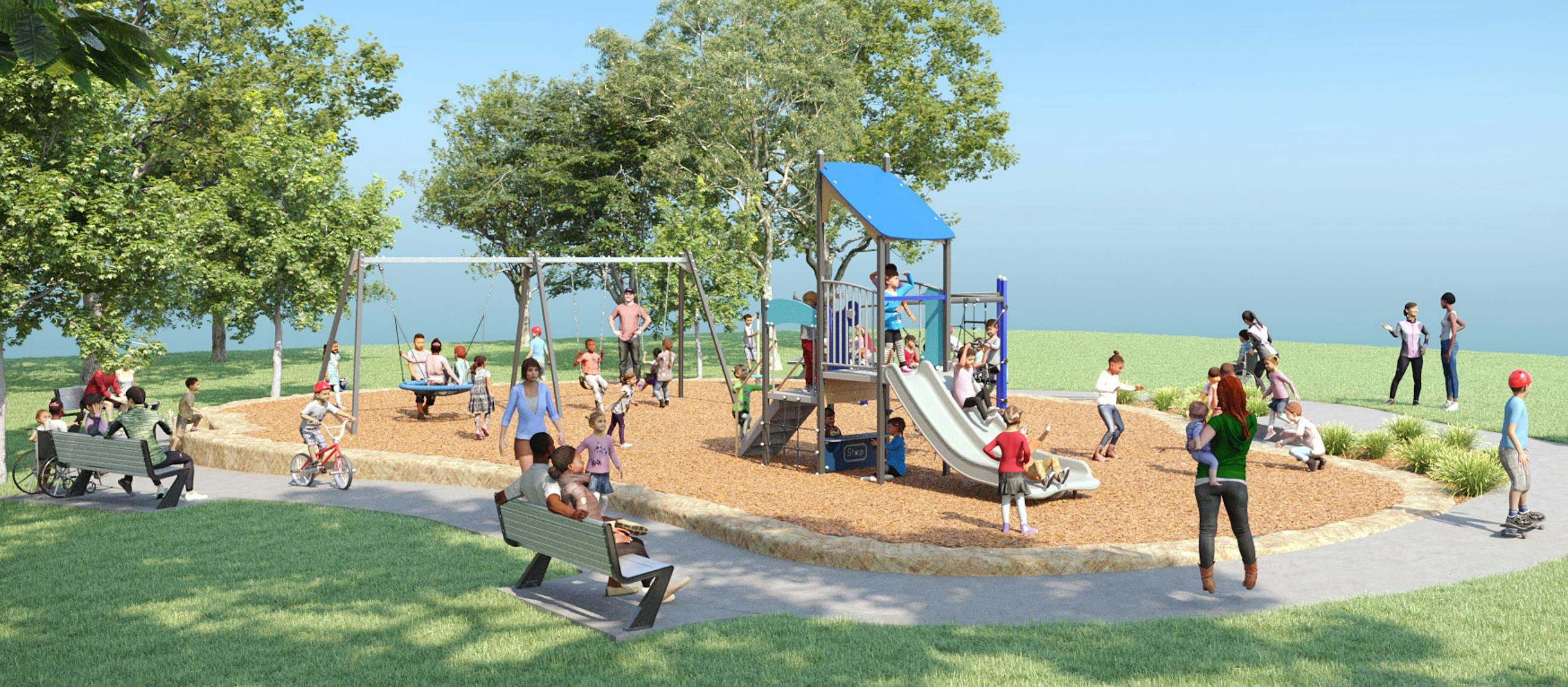 Artist impression: Example of what a renewed local playground may look like