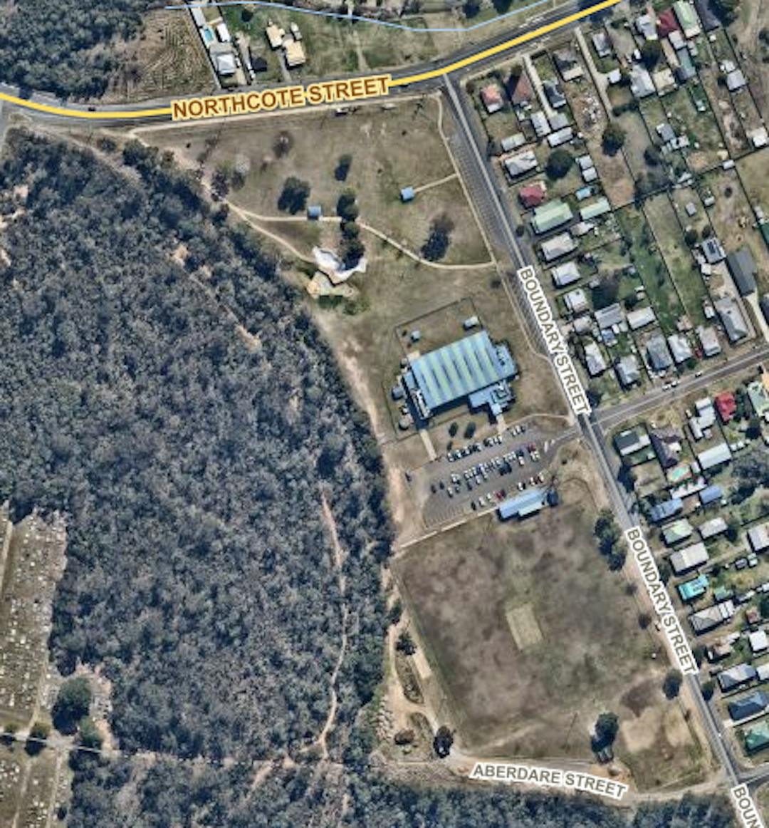 Aerial view of Kurri Kurri Sports Precinct