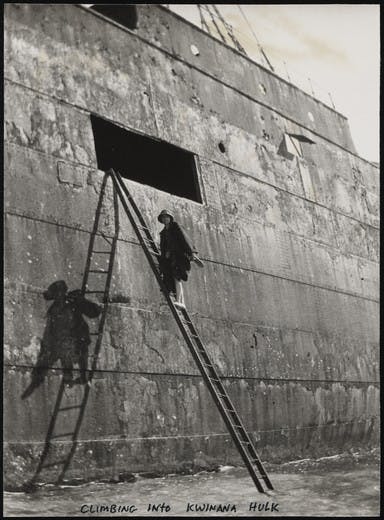 3 Clara Wells climbing into SS Kwinana