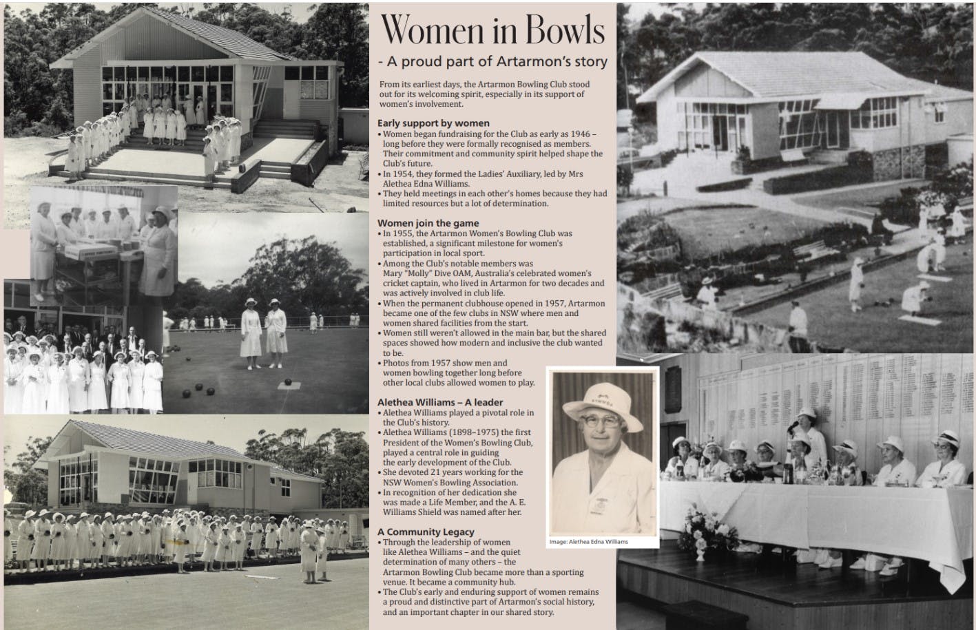 Women in bowling information board