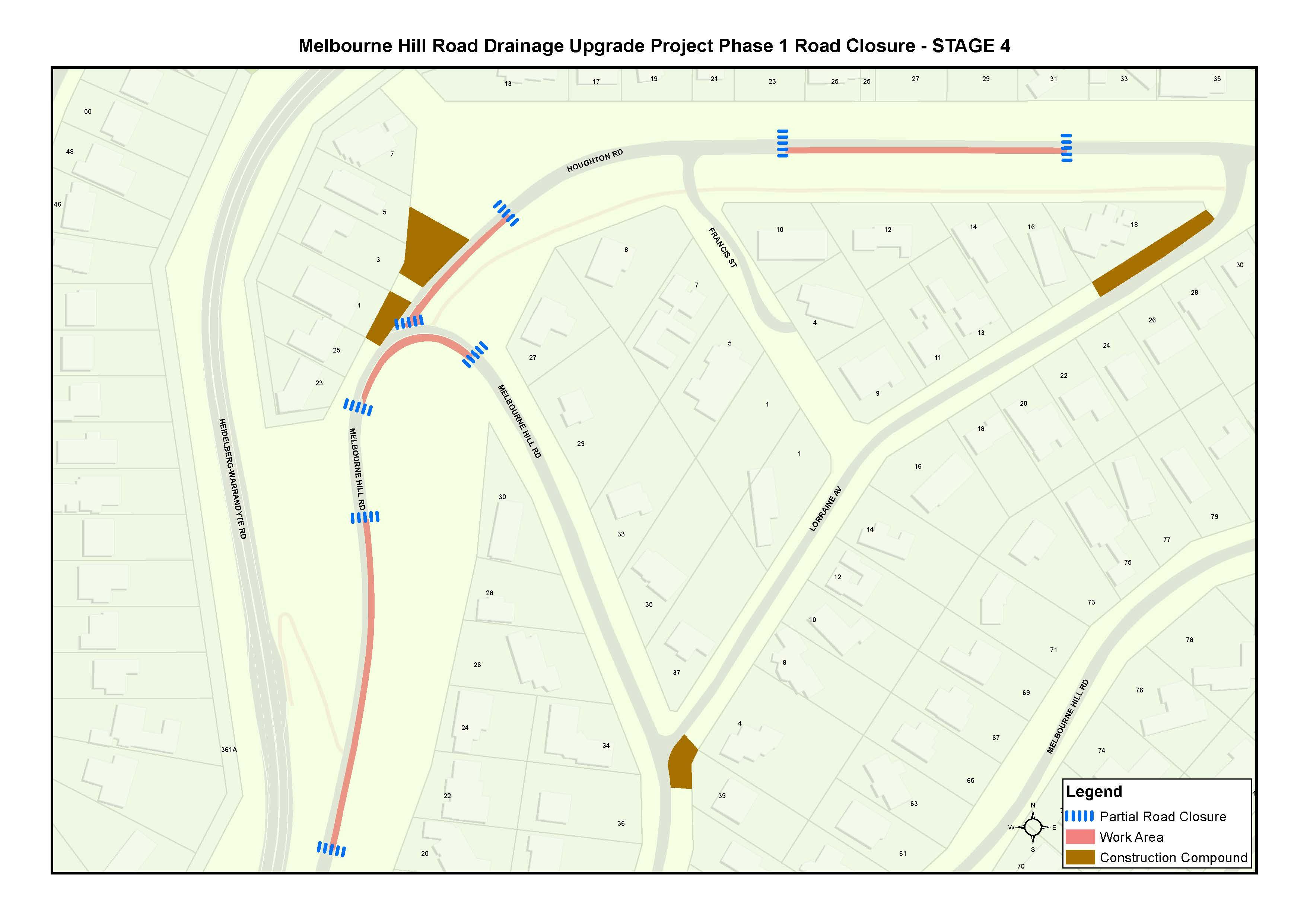 Road Closure Map - Phase one, stage four