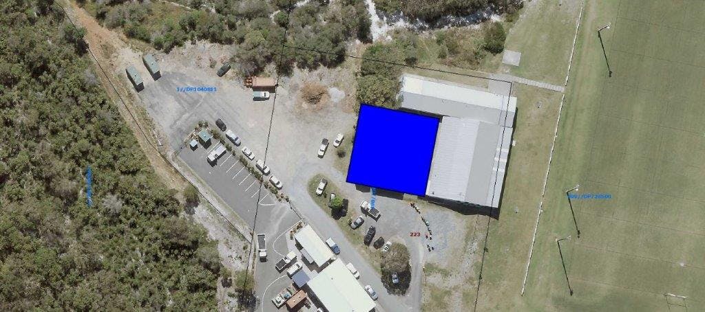 Area of proposed lease marked in blue