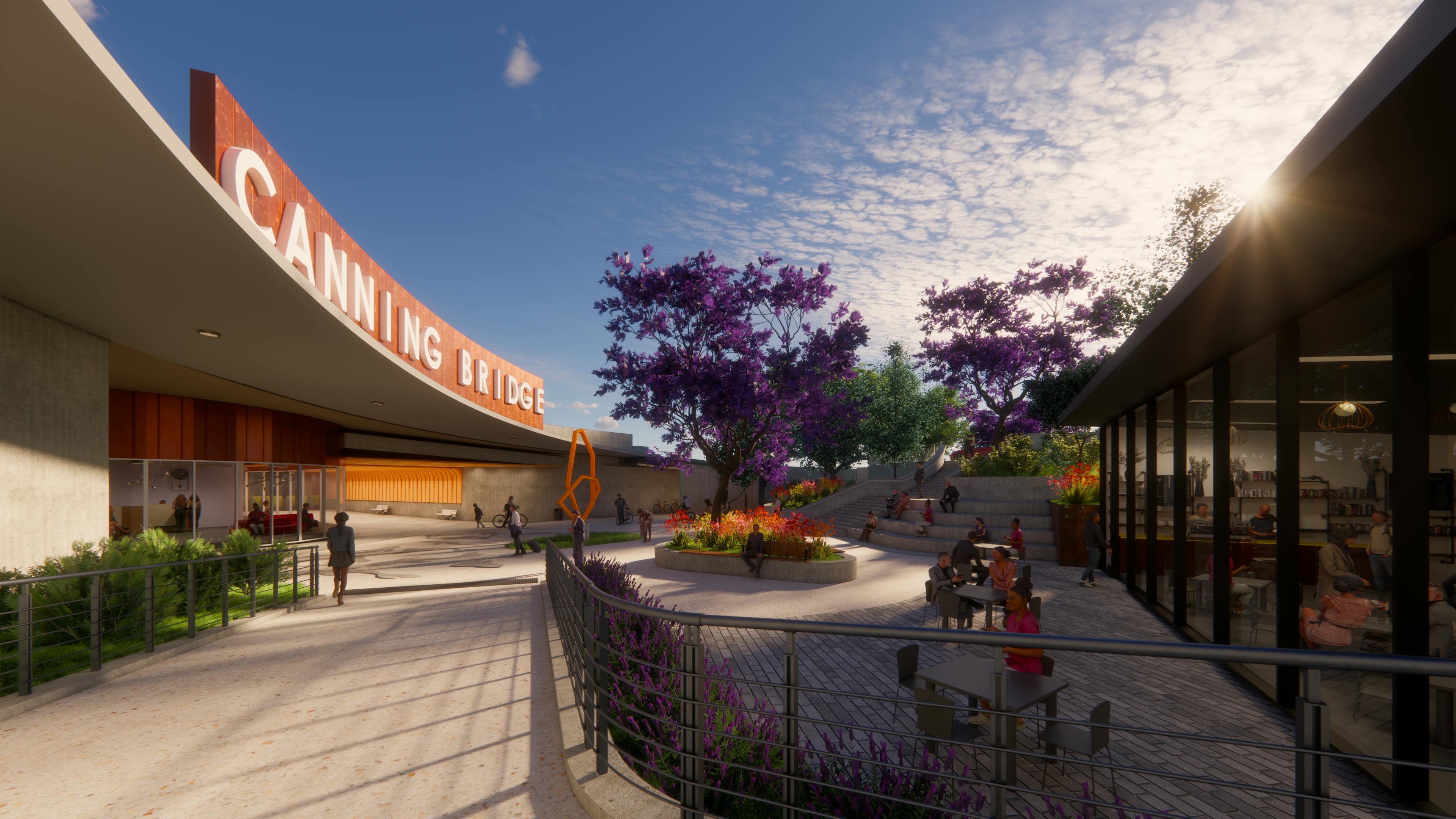 Artist's impression of the future station forecourt at Leonora Street