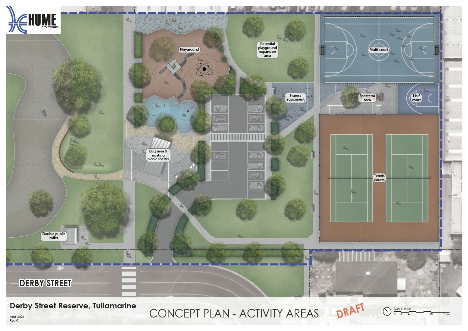 Derby Street Reserve Draft Concept - Activity Areas