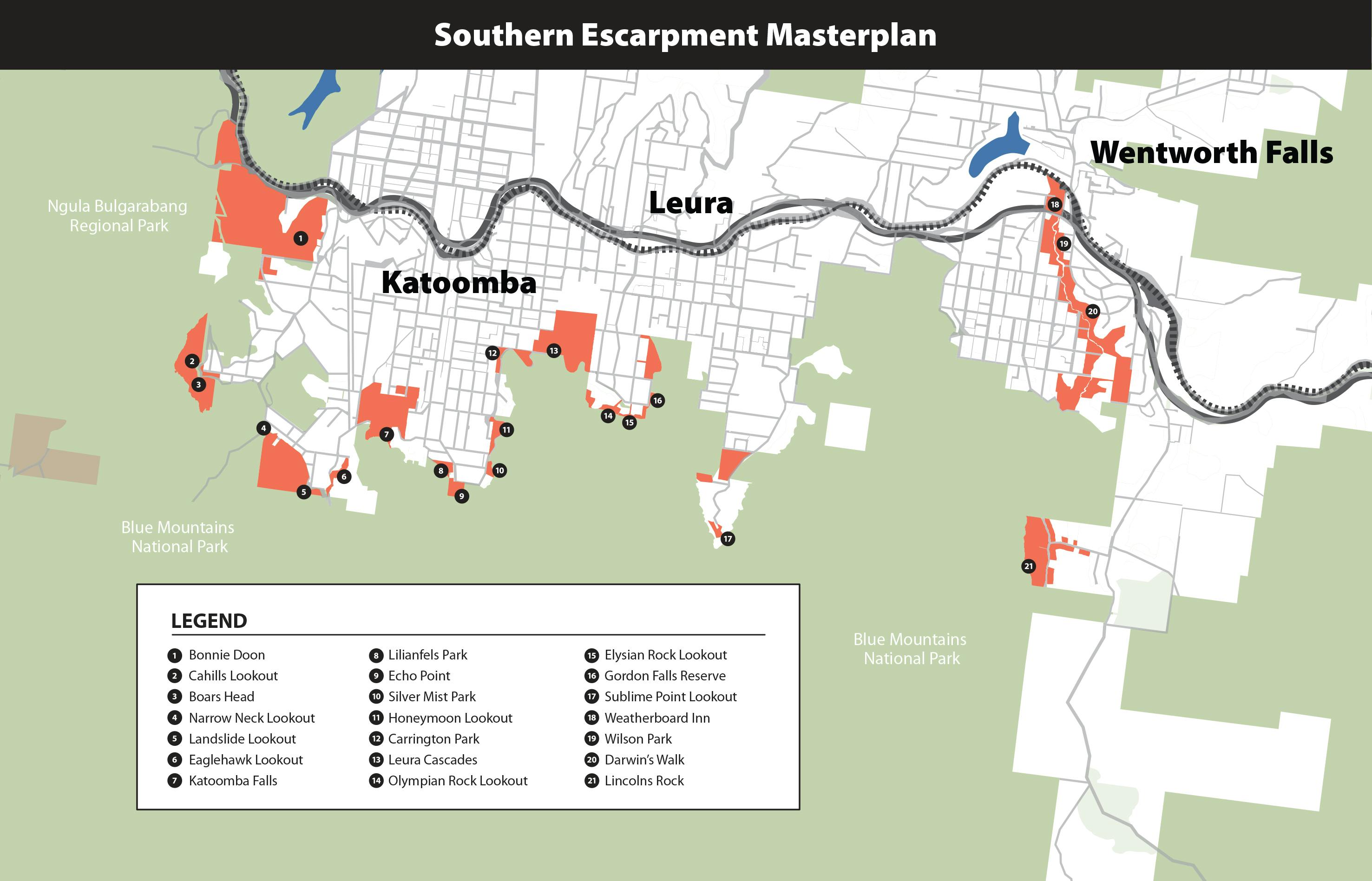 Southern Escarpment Masterplan Map