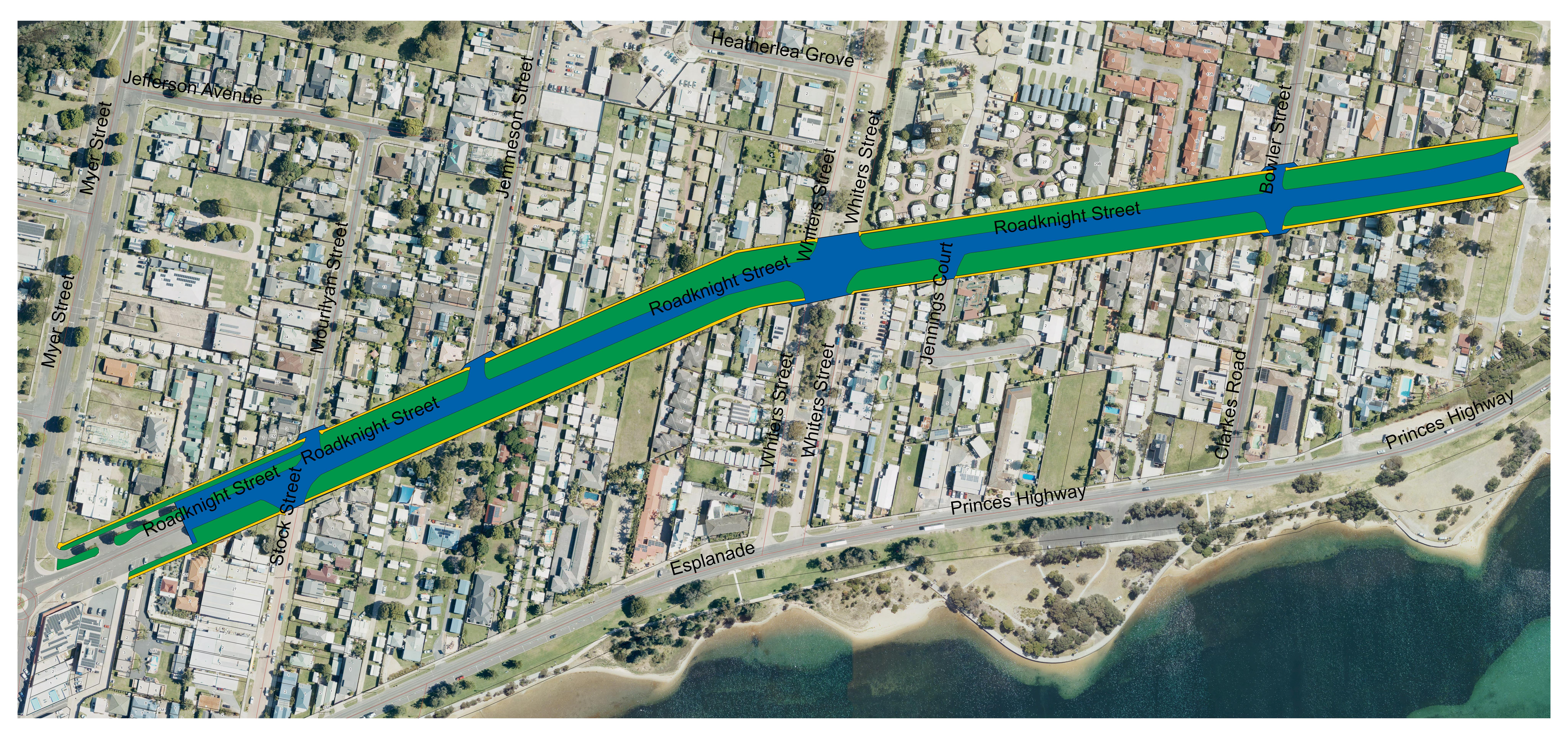 Lakes Entrance - Roadknight Street Layout