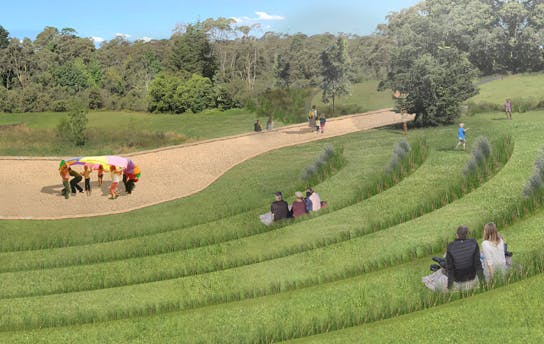 Grass terrace seating