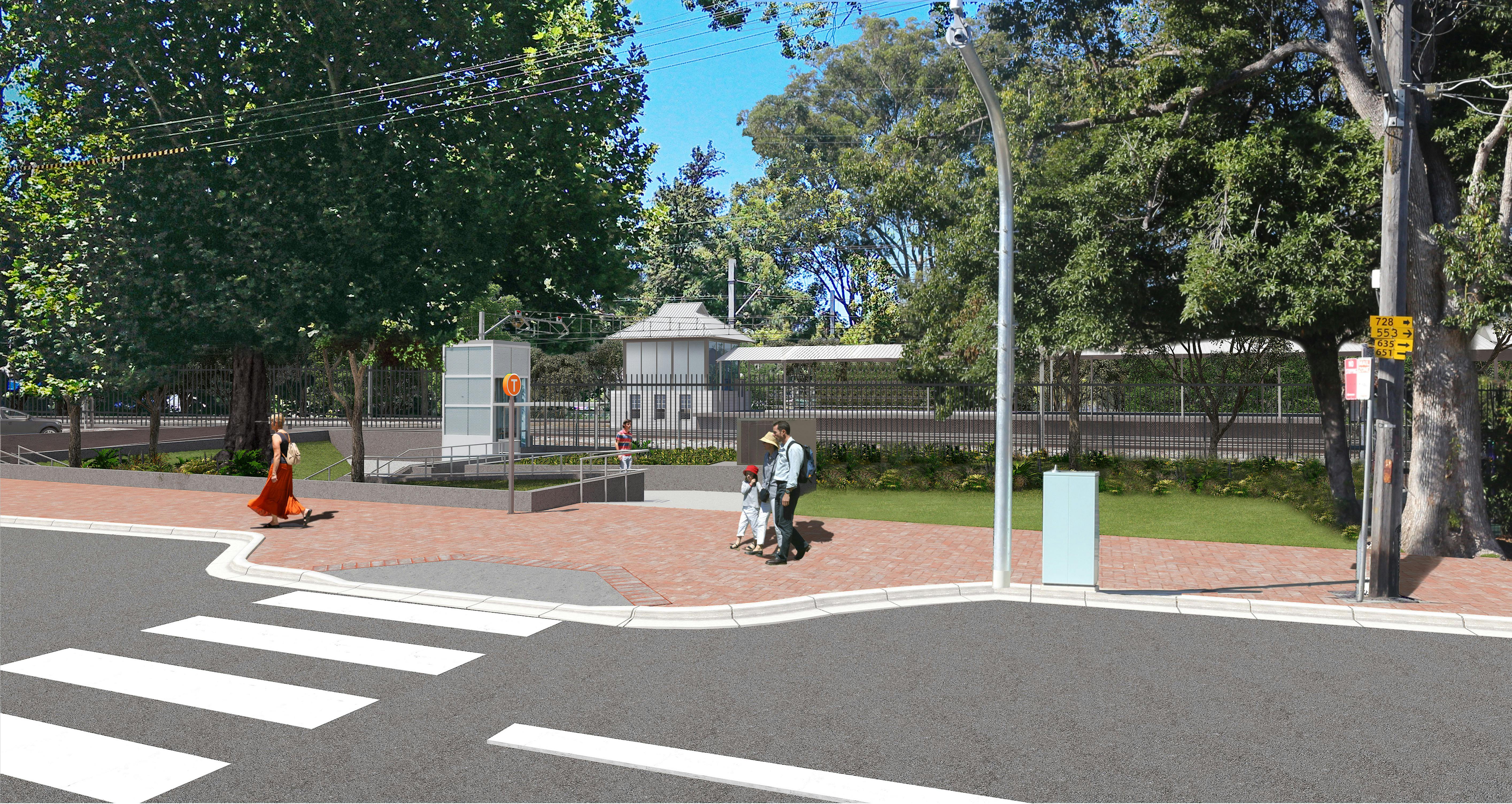 Artist's impression of the proposed Beecroft Station Upgrade, subject to detailed design.