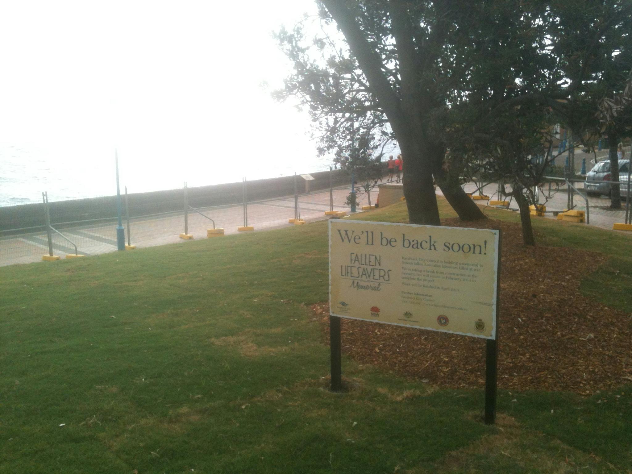 Construction of Fallen Lifesavers Memorial