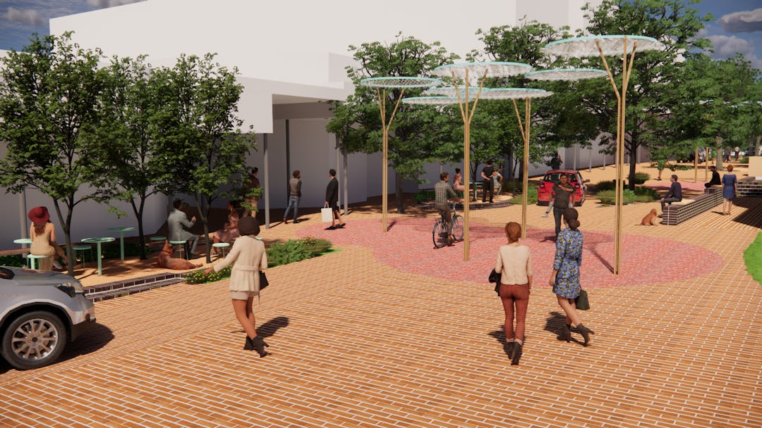 Image is a visualisation of proposed design for Haynes Street in Kalamunda. 