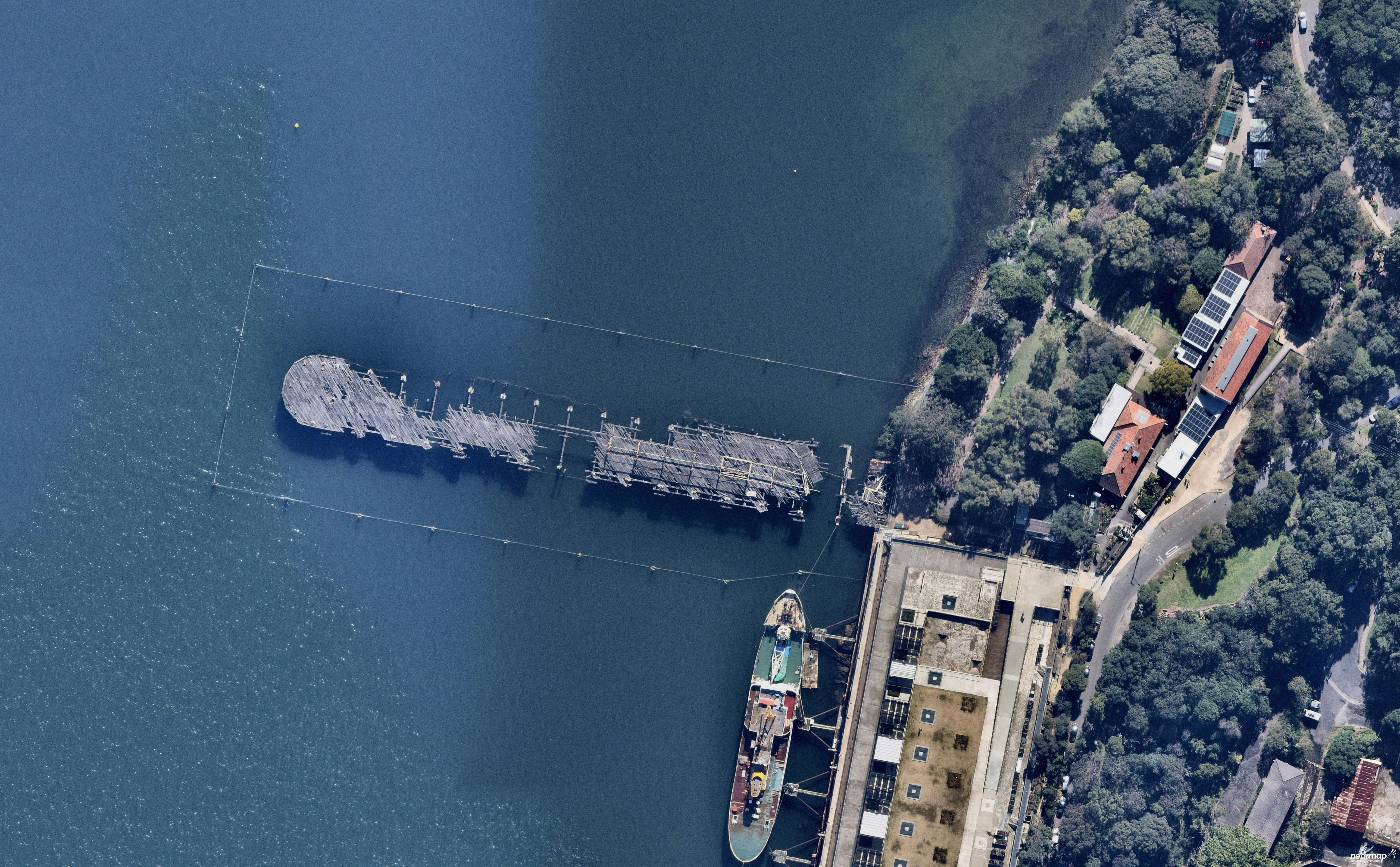 Aerial view of the Coal Loader Wharf, August 2022
