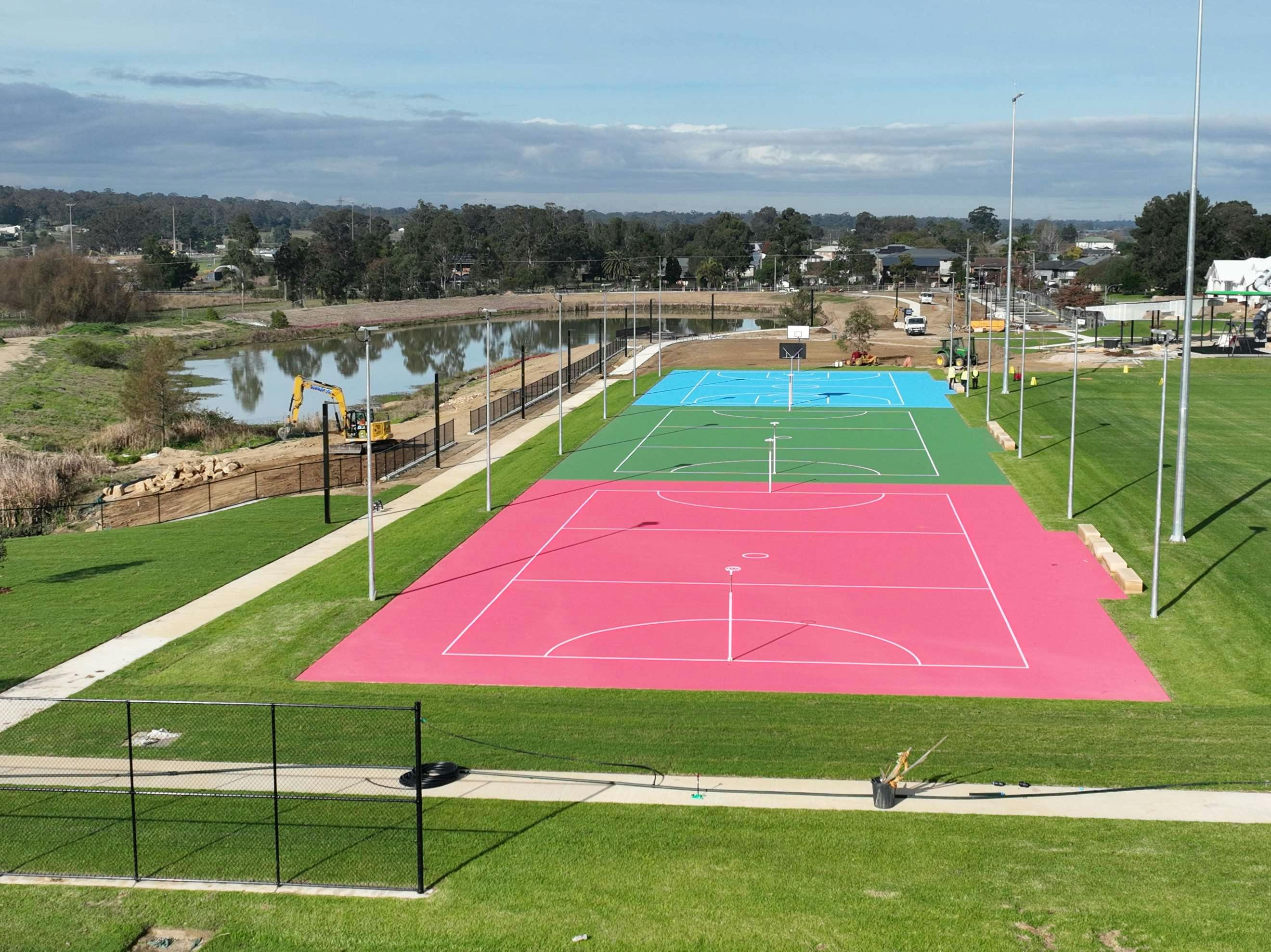 New multi-purpose courts for netball and basketball