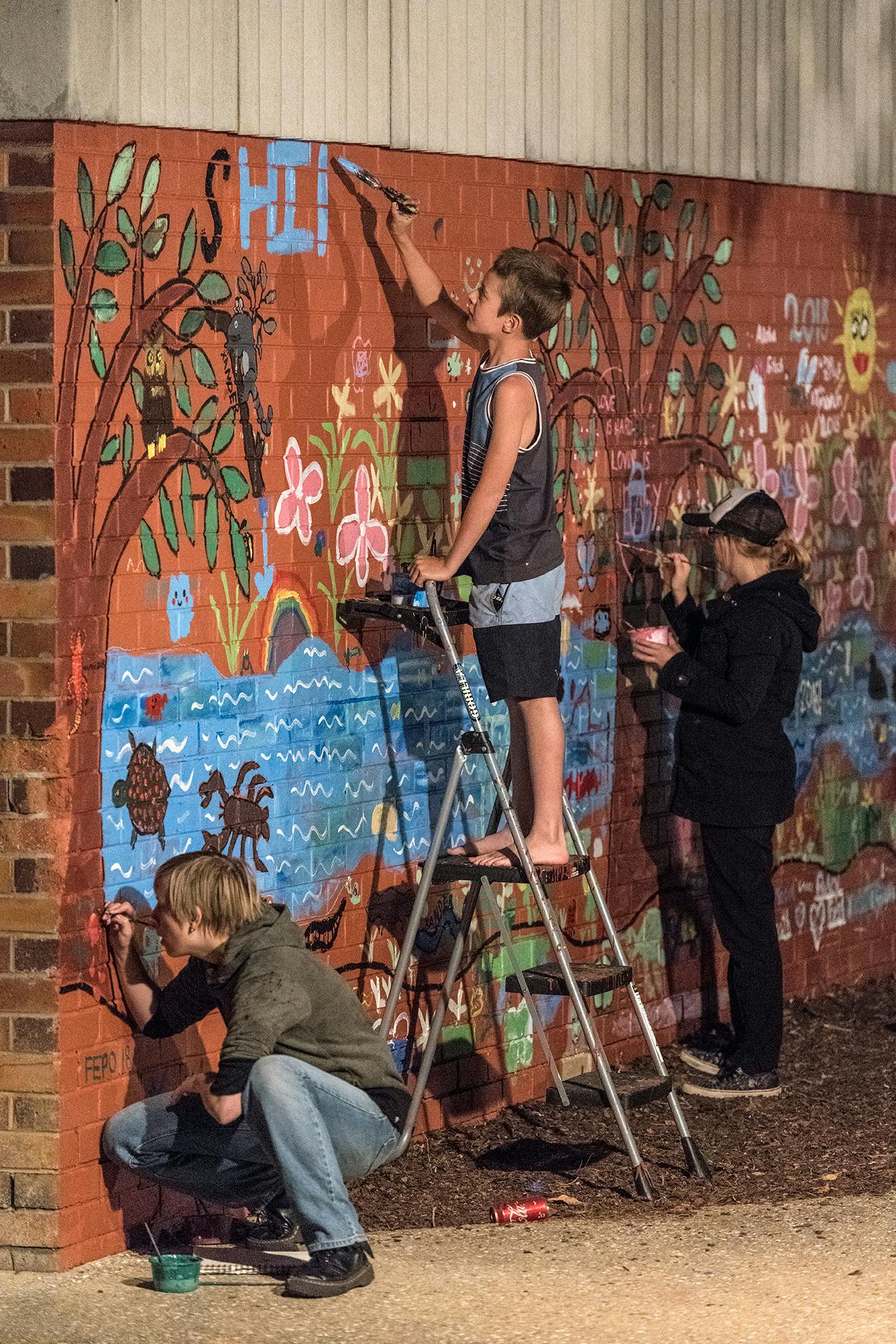 Autumn Lights - Completing the mural