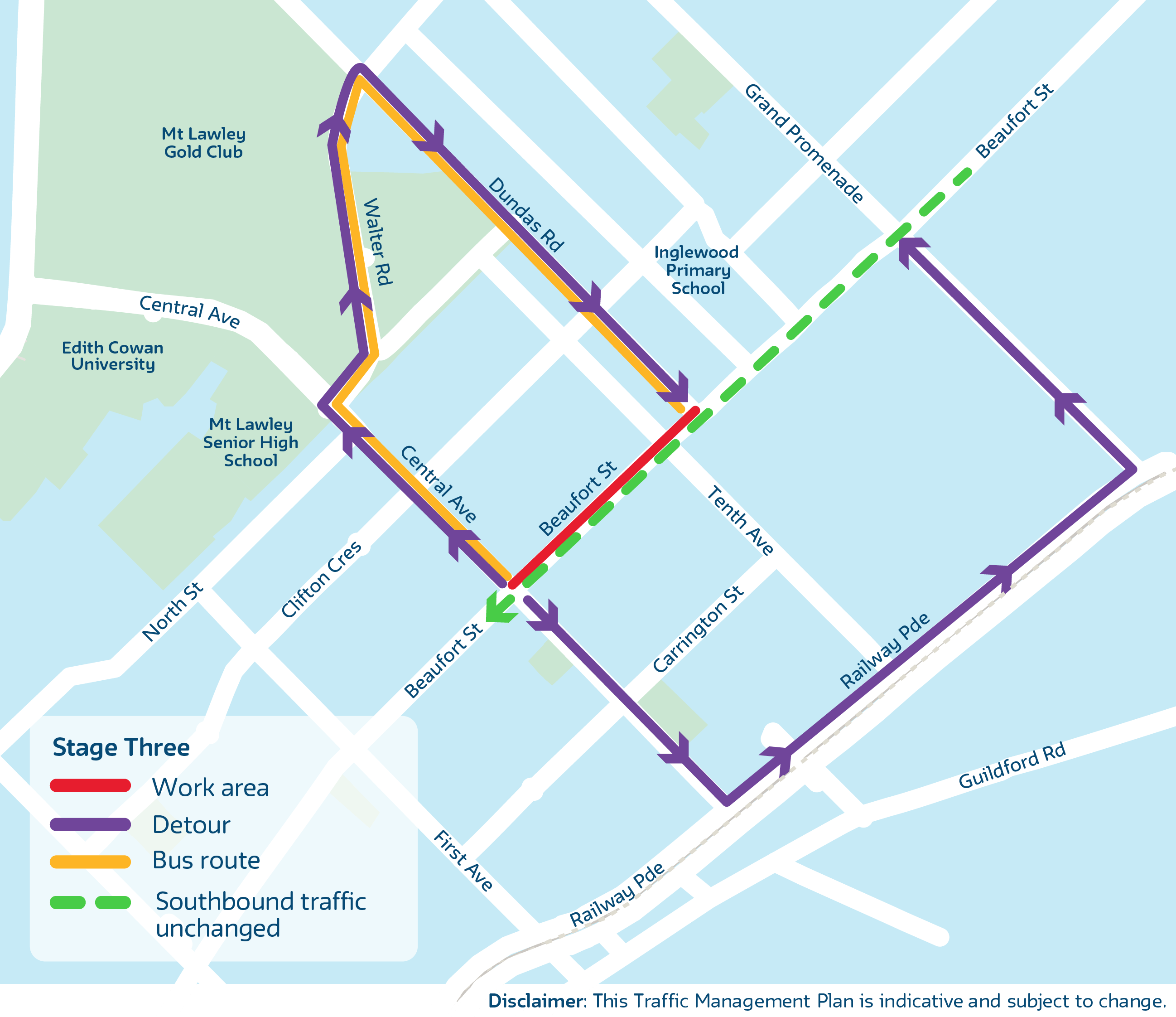 Stage Three - Detour Map - Dundas Road to Central Avenue