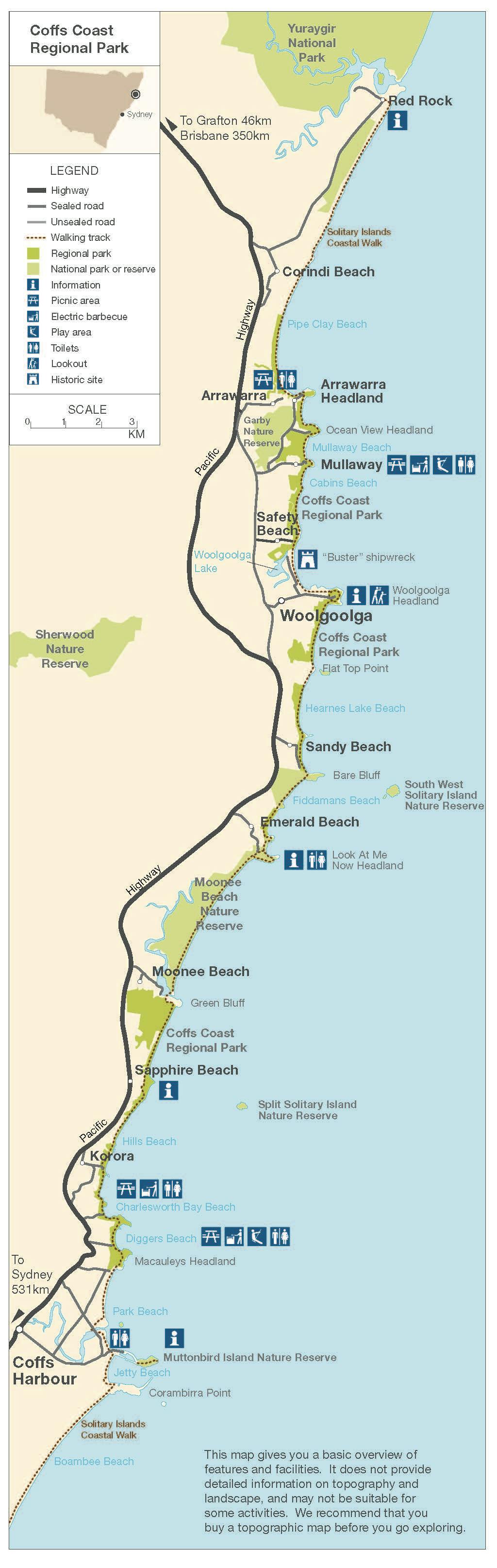 coffs-coast-regional-park-map