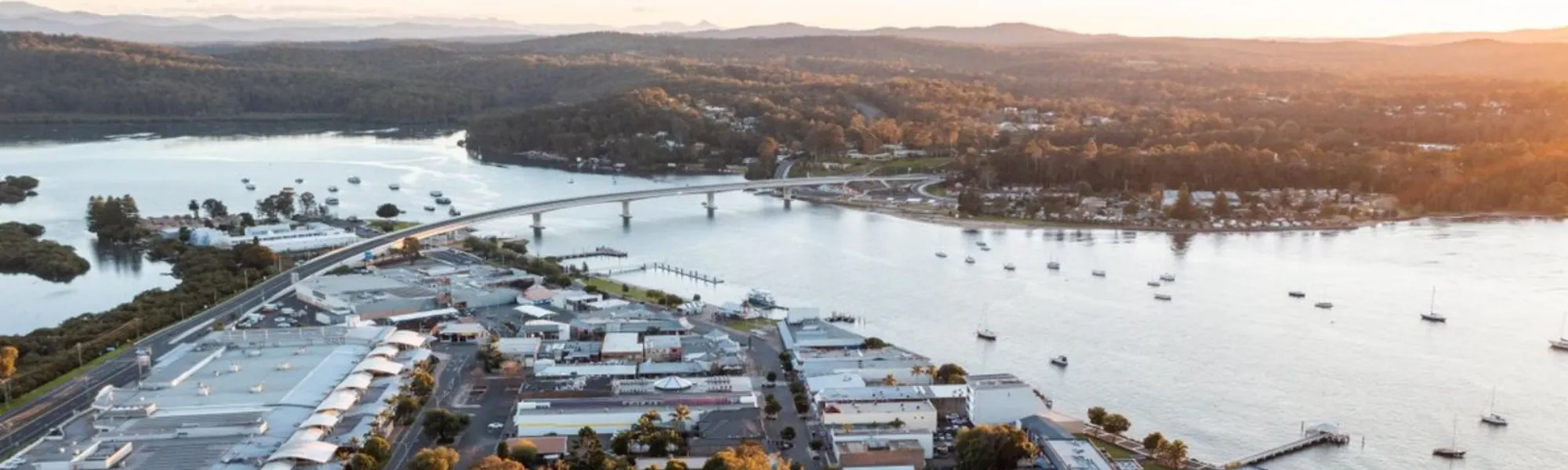 Aerial view of Batemans Bay Clyde River