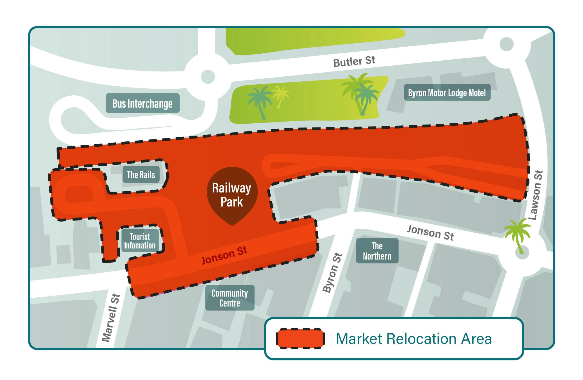 Map of proposed Byron Community Market relocation