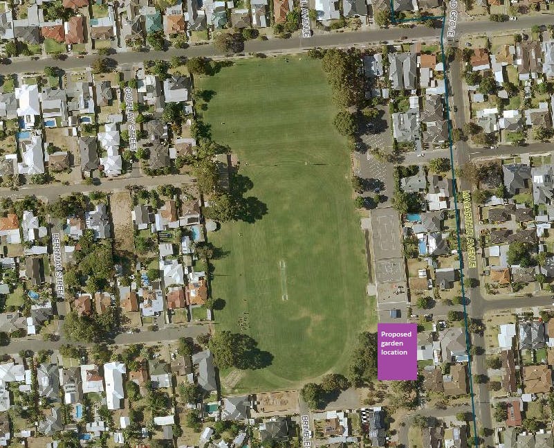 Bowker Oval Reserve- proposed garden location