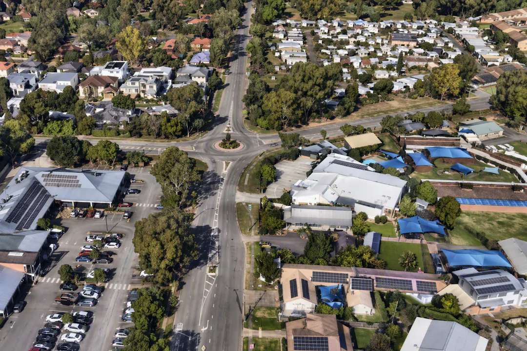 Arial view of hellawell road and jackson road intersection