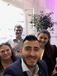 Selfie of the four winners of the Shape the Future staff competition