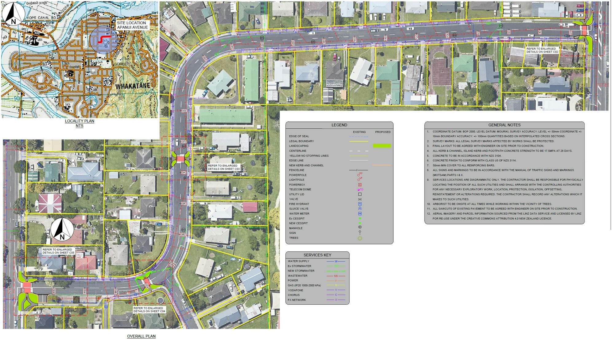 Overall Plan of Apanui Ave area
