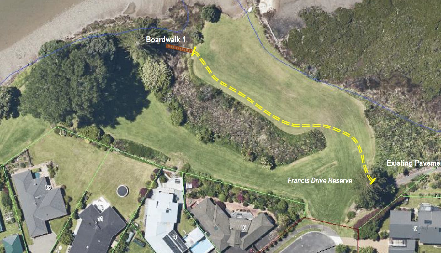 Proposed trail - Francis Drive Reserve