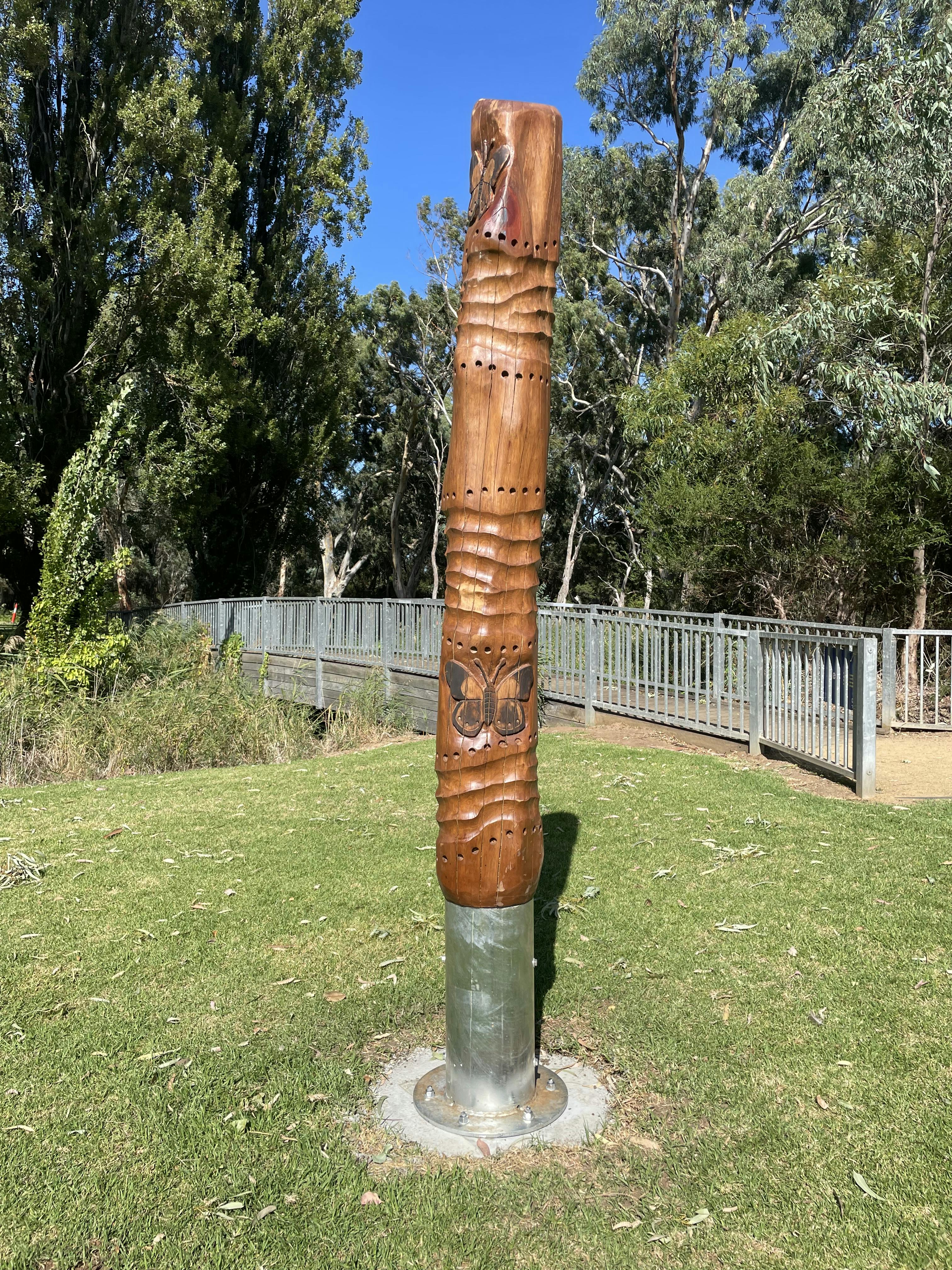 Warriparinga sculptures by Aboriginal Contemporary Arts 2023. Warriparinga Way, Bedford Park. Commissioned by City of Marion