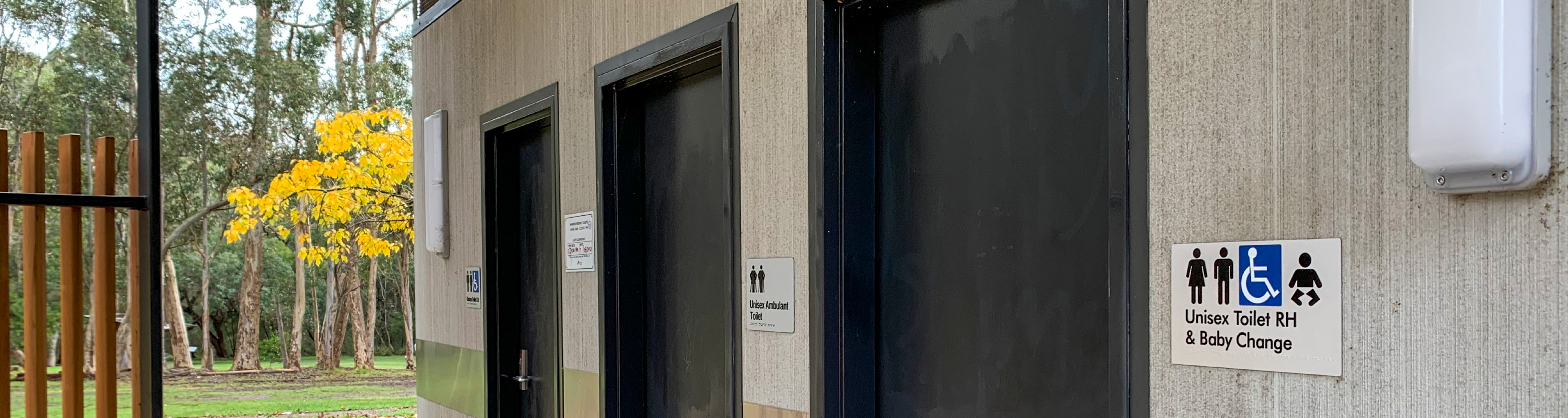 public toilets outside near a park