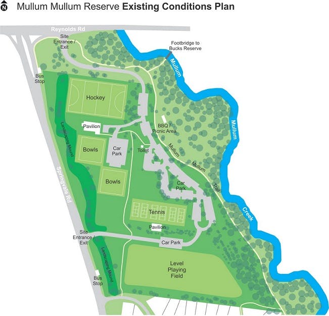 Mullum Mullum Reserve Existing Conditions Plan