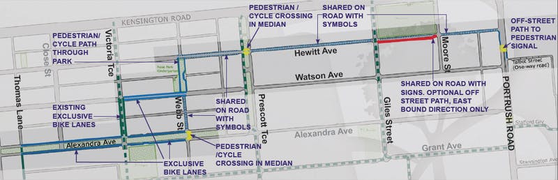 Option 2 – Hewitt Avenue Route