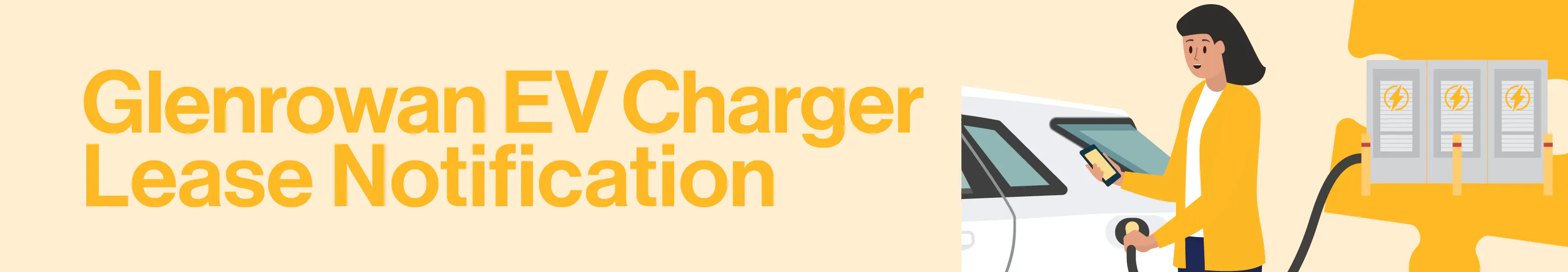Yellow banner with words Community Battery Lease Notification
